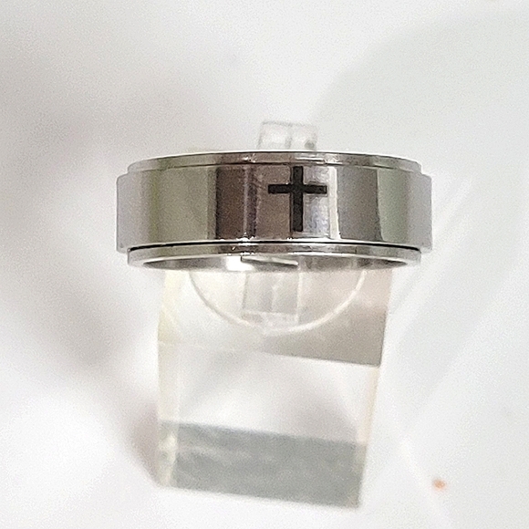 For Liz. Do Not Purchase. Stainless steel spinner fidget ring with cross mens ✝️ - Picture 1 of 4
